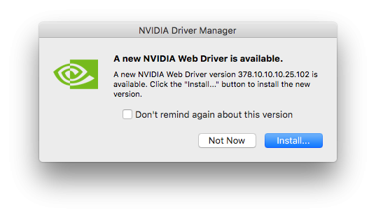 Nvidia web drivers mojave